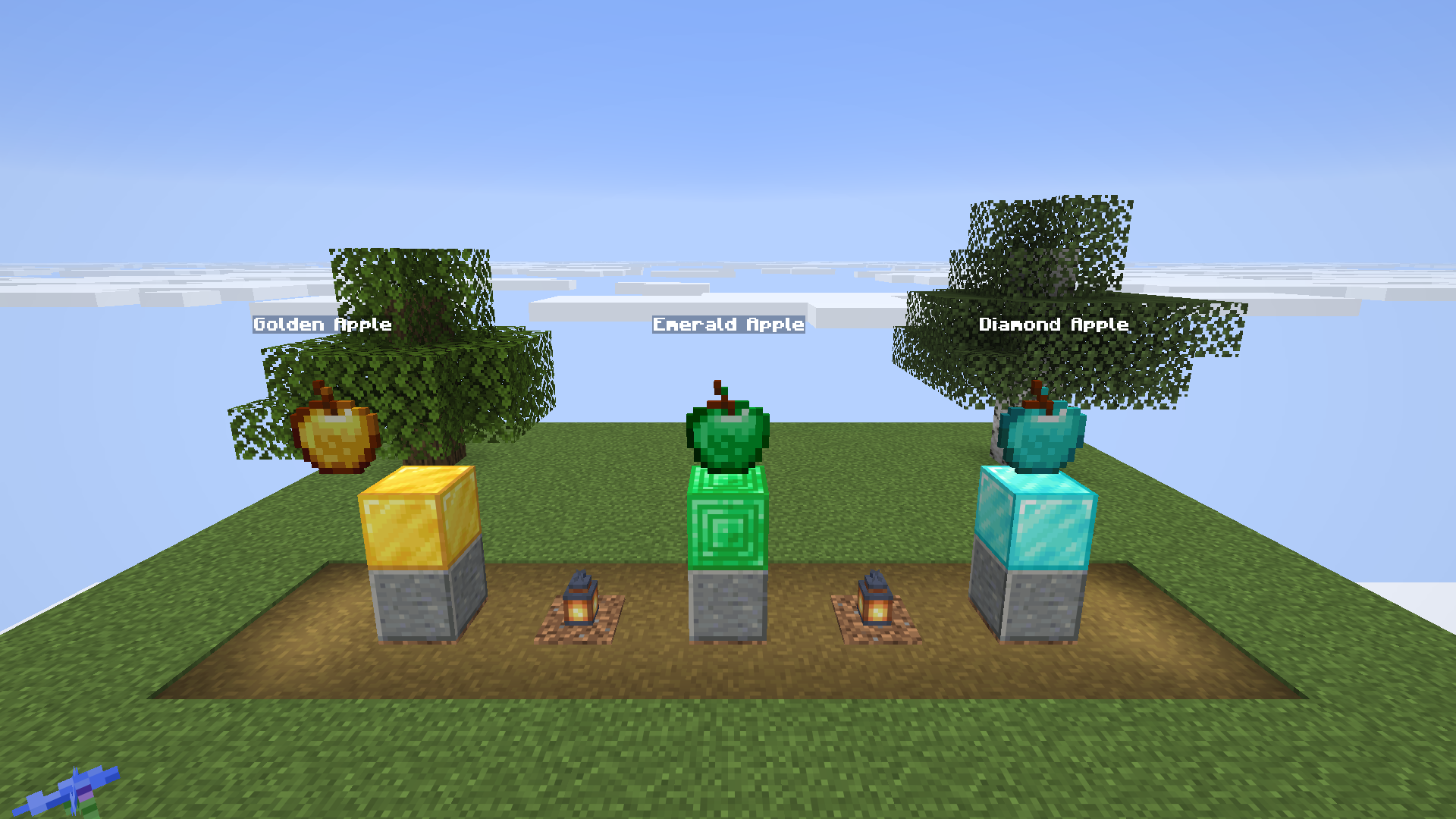 The golden, emerald and diamond apples