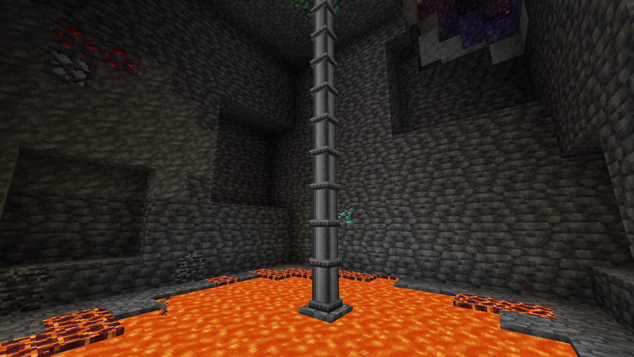 The casing column going down to a lava lake