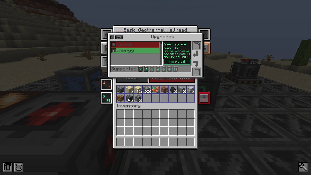 Mekanism's upgrade window on a wellhead